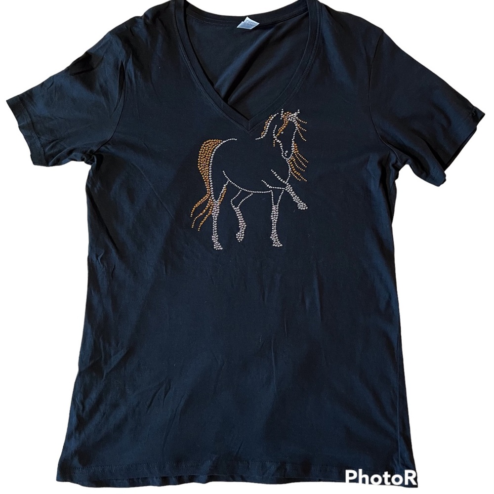 Bling horse top sz L
